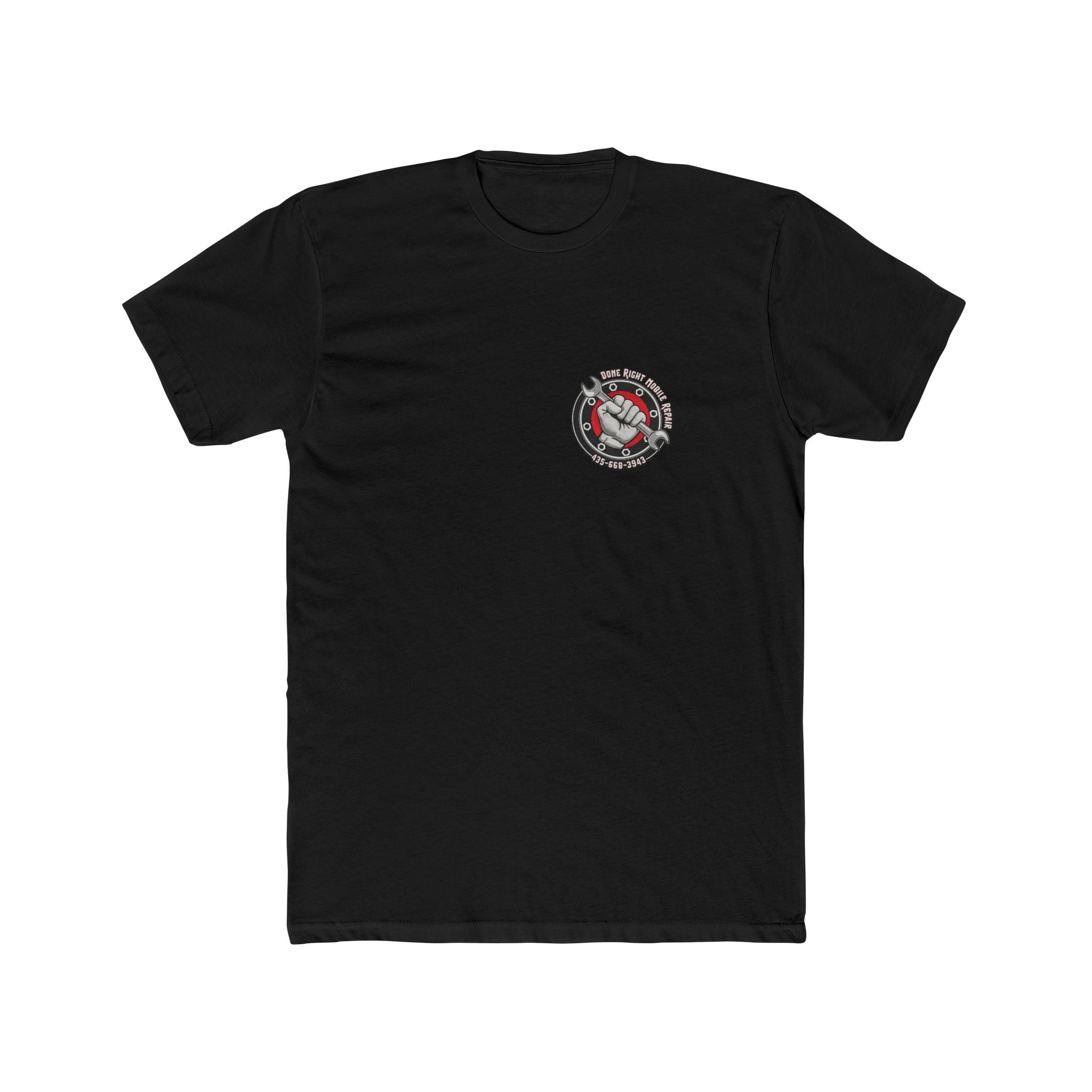Mechanic Repair Tee — “Done Right Repair” Wrench Fist Crew Shirt
